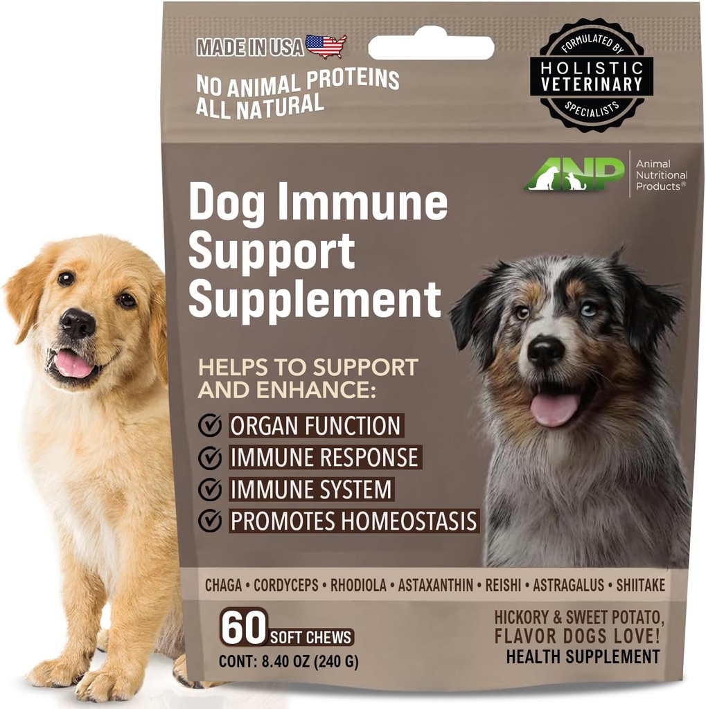 ANP Verbeter de gezondheid van uw hond met paddo Immune Supplement Boosting Hondenkauwers - Geen dierlijke eiwitformule - vitaliteit, levensduur, en Gut Health - Potent Reishi, Chaga, en Shiitake Paddenstoelen