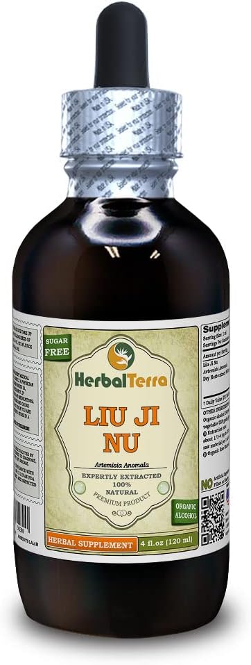 Liu Ji Nu, Artemesia (Artemisia Anomala) Tinctuur, gedroogd kruidenvloeistofextract (Grote naam: HerbalTerra, Trots gemaakt in USA) 4 fl.oz (120 ml)