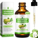 Soursop Graviola Liquid Drop Organic 1800 mg, Natural Sourop Bitters Liquid Leaf Extract voor celondersteuning,Goed leven & Aanbod Antioxidant Ondersteuning, Herbal Goodness, Boosting Immune Health