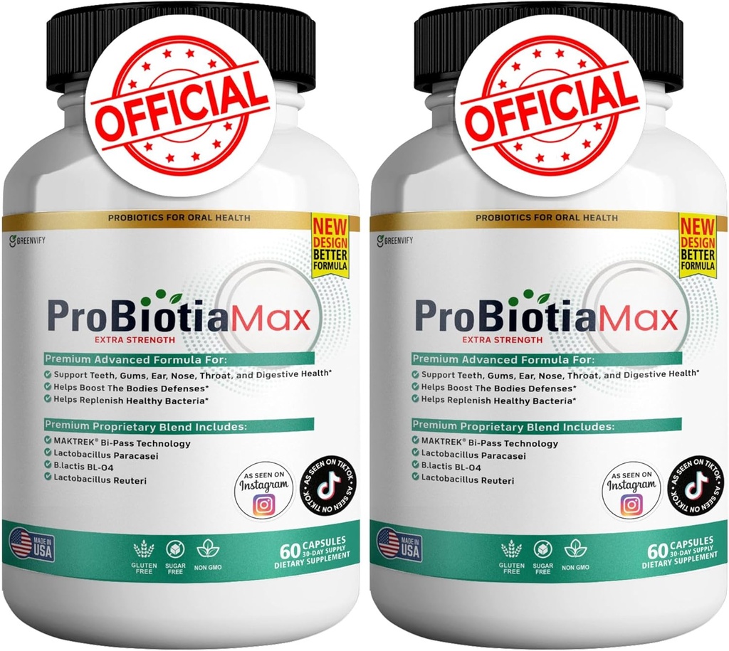 Probiotia Max 40 miljard CFU Extra sterkte Orale Probiotische Supplement, 60 capsules, Ondersteunt Tanden en Gum Gezondheid, Glutenvrij (2)