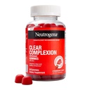 Neutrogena Clear Complexion Antioxidant Gummies with Zink, Daily Skincare Supplement with Vitamin A, C & E for Clear, Healthy Skin + Probiotics, Strawberry Flavor, 60 ct