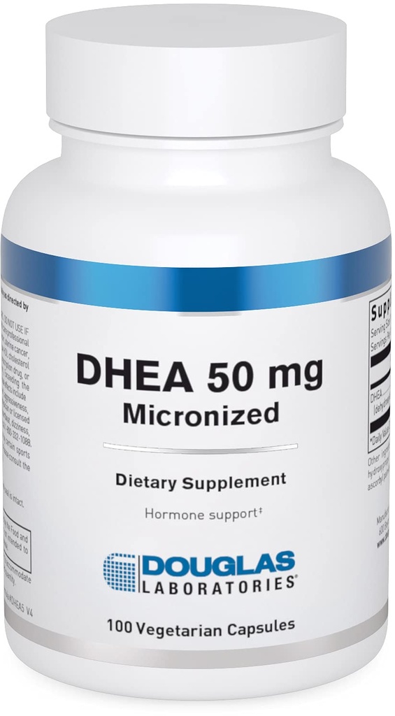 Douglas Laboratories DHEA 50 mg Capsules - Gemicroniseerd - Ondersteunt Hormone Balance, Immunity, Brain, Bone Health & Metabolisme* - Non-GMO - 100 Vegetarische Capsules