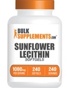 BulkSupplements.com Zonnebloemlecithin Softgels - Lecithin Supplement, Zonnebloemlecithin 1080mg - Vitality Support, Gluten, 1 Softgel per Serving, 240 Tellen (Pack of 1)