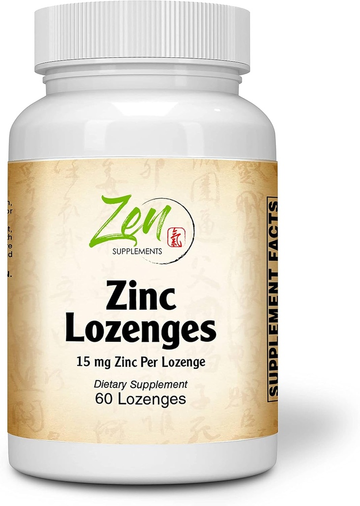 Zen Supplementen - Zink Lozen 15 Mg Immune Support Antioxidant Supplement & Great Tasting Zink 60-Lozen
