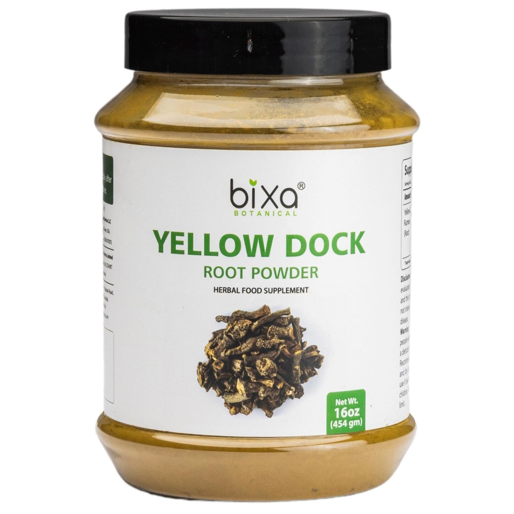 bixa BOTANIC Yellow Dock Powder (Rumex Crispus) Herbal Supplement for Chronic Skin Problems, helpt om jeukende sensatie en ontsteking van neuspassages te verminderen. (454 Gram (16 Oz))