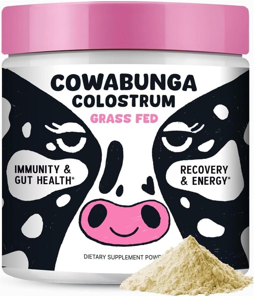 SonoHealth Cowabunga Colostrum - Premium, Pure & Unversed Colostrum Powder Supplement - for Immune Support, Gut Health, Muscle Support & Wellness - Kosher & Halal Certified Calostro