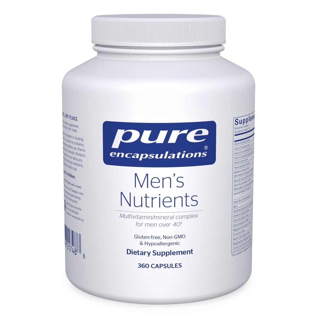Pure Encapsulations Mannenvoeding - Multivitamine Mineral Supplement ter ondersteuning van energie, duurzaamheid en uithoudingsvermogen bij mannen ouder dan 40* - met vitamine D, vitamine C & Trace Minerals - 360 Capsules
