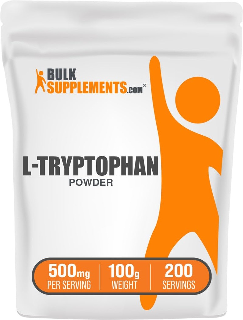 BulkSupplements.com L-Tryptofaanpoeder - Tryptofaansupplement, Aminozuursupplement - Glutenvrij, 500mg per portie, 100g (3,5 oz) (pakket van 1)