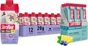 SlimFast Bundle: Intermitterende vasten Elektrolyten, Energiepoeder Drink Mix, Cafeïne uit natuurlijke bronnen- Berry Lemonade (12 telling) + Hoge eiwit Maaltijd Vervangingsshake, Caramel Macchiato, 12 Pack