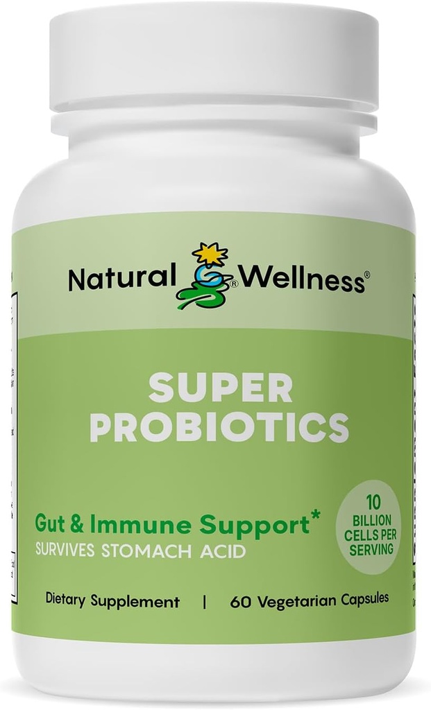 Natuurlijke Wellness Super Probiotic + Prebiotic Blend 10 Miljard CFUs met 8 Strains 