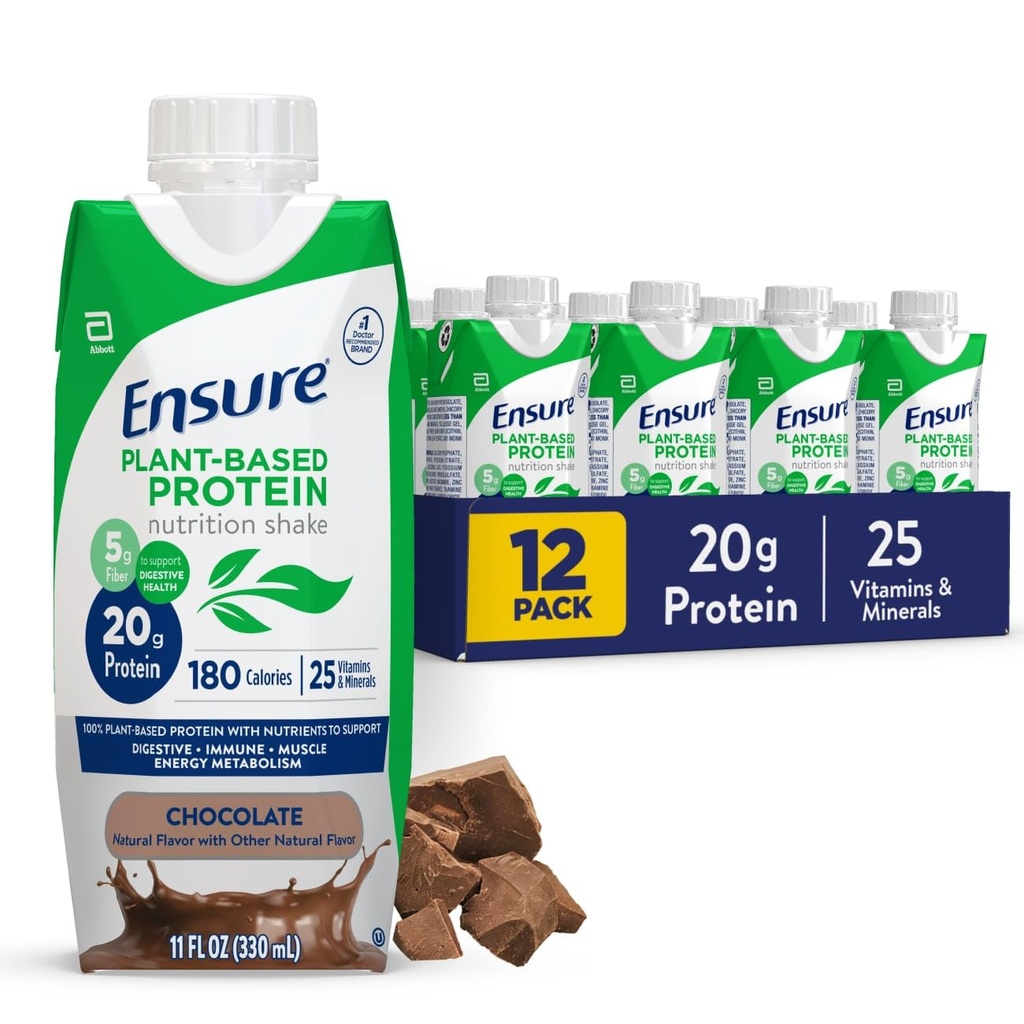 Zorg ervoor dat plantaardige Vegan-eiwit Chocolate Voeding Shake I Glutenvrije I Dairy-Free I Soy-Free Shake 12 Pack