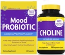 InnovixLabs Choline & Mood Probiotic Bundle Choline Bitrate 550 mg (100 capsules) Mood Probiotic (60 capsules). Ondersteunt Memory, Mood, Brain Health & Boost Cognitive.*