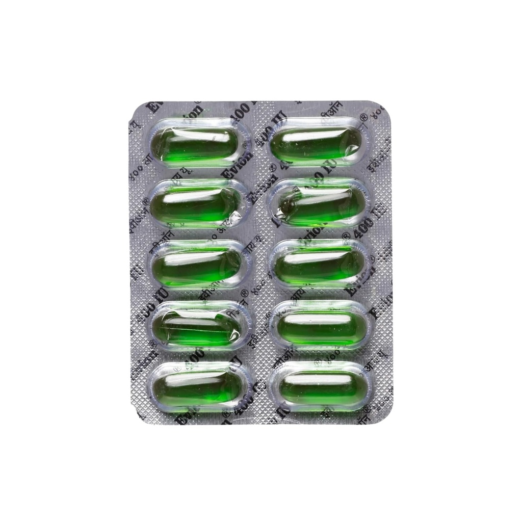 50 Evion Capsules Vitamine E voor gloeiend gezicht, sterk haar, acne, nagels, gloeiende huid 400 mg