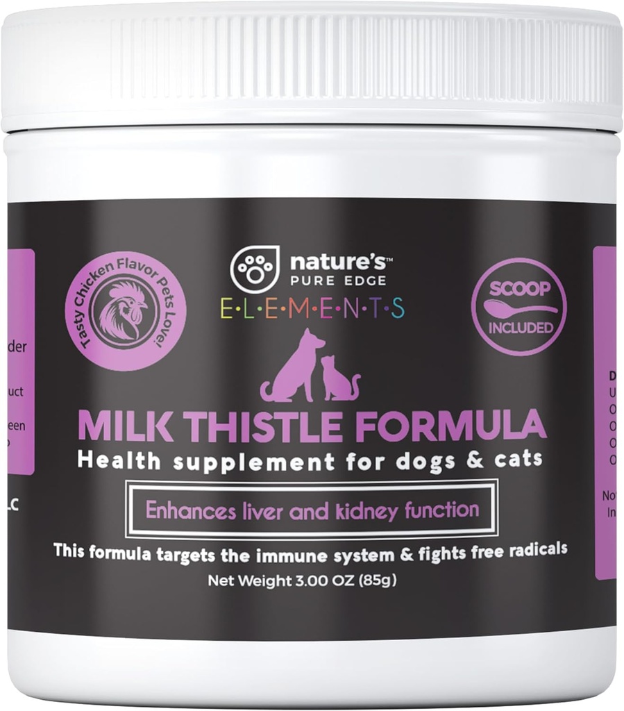 Melkdistel voor honden en katten. Leversupplement met echte kip. Extra sterke lever en nierontgifting. Honden en katten houden van de smaak. Leverondersteuning. Extra grote pot van 85 gram!