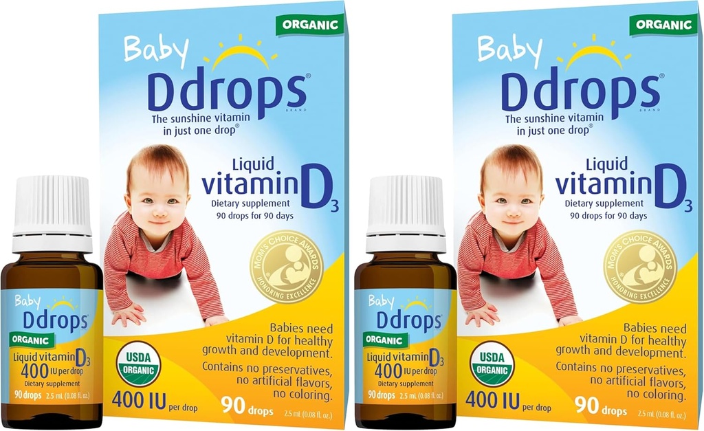 Drops 1072834 400 IE Liquid Vitamin D3 Drops for Babies, 0,08 Fl. Oz (verpakking van 4)