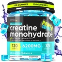 Creatine Monohydraat Gummies Complex 6200mg voor mannen en vrouwen - 120 Gummies Advanced Formula W/L-Taurine + Vitamine B12 voor spierkracht, spieropbouwer, energieboost, pre-workout supplement - Thinbi