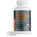 Bronson Magnesium Glycinate 200mg hoge absorptie chelated buffered zachtheid op de maag Non-GMO, 60 vegetarische capsules