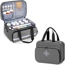 CURMIO Pill Fles Organizer Bag, Medicine opslag geval met slot voor recept flessen, vitamines, medische supplementen