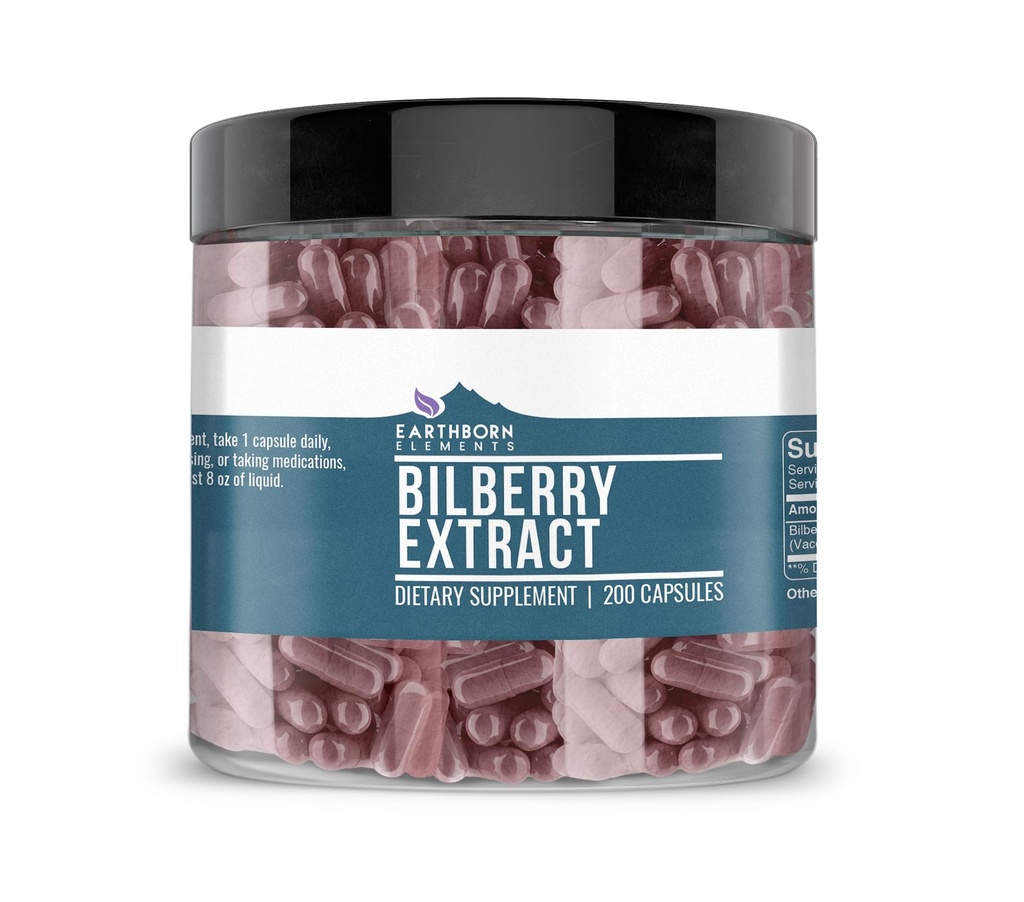 Earthborn Elements Bilberry Extract 200 Capsules, Pure & Onverdund, Geen additieven