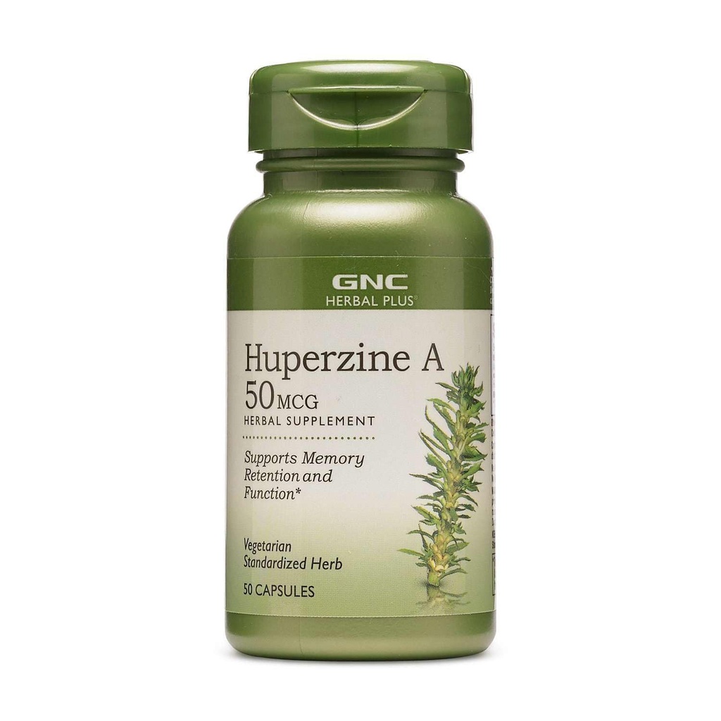 GNC Herbal Plus Huperzine A 50mcg Supplement, Vegetarisch, 50 Servers