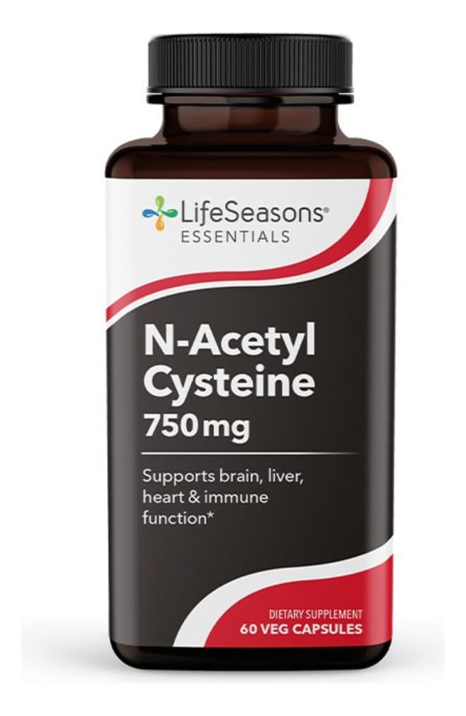 LifeSeasons Essentials N-Acetyl Cysteine (NAC) - Ondersteunt hersenen, lever, hart- en immuunfunctie - Ontgiftingssupplement - Boost Immuniteit & Niergezondheid - 60 capsules