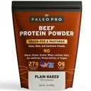 PaleoPro Proteïnepoeder Grass-Fed, geraspt, kooivrij Proteïne Gluten en zuivelvrij. Geen suiker, soja, granen of netkarbonades Paleo & Keto Vriendelijk - 15 Serven (16 oz, effen)