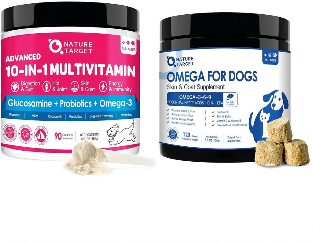 NATUUR TARGET Hondenvitaminen Poeder - Omega 3 Visolie voor honden