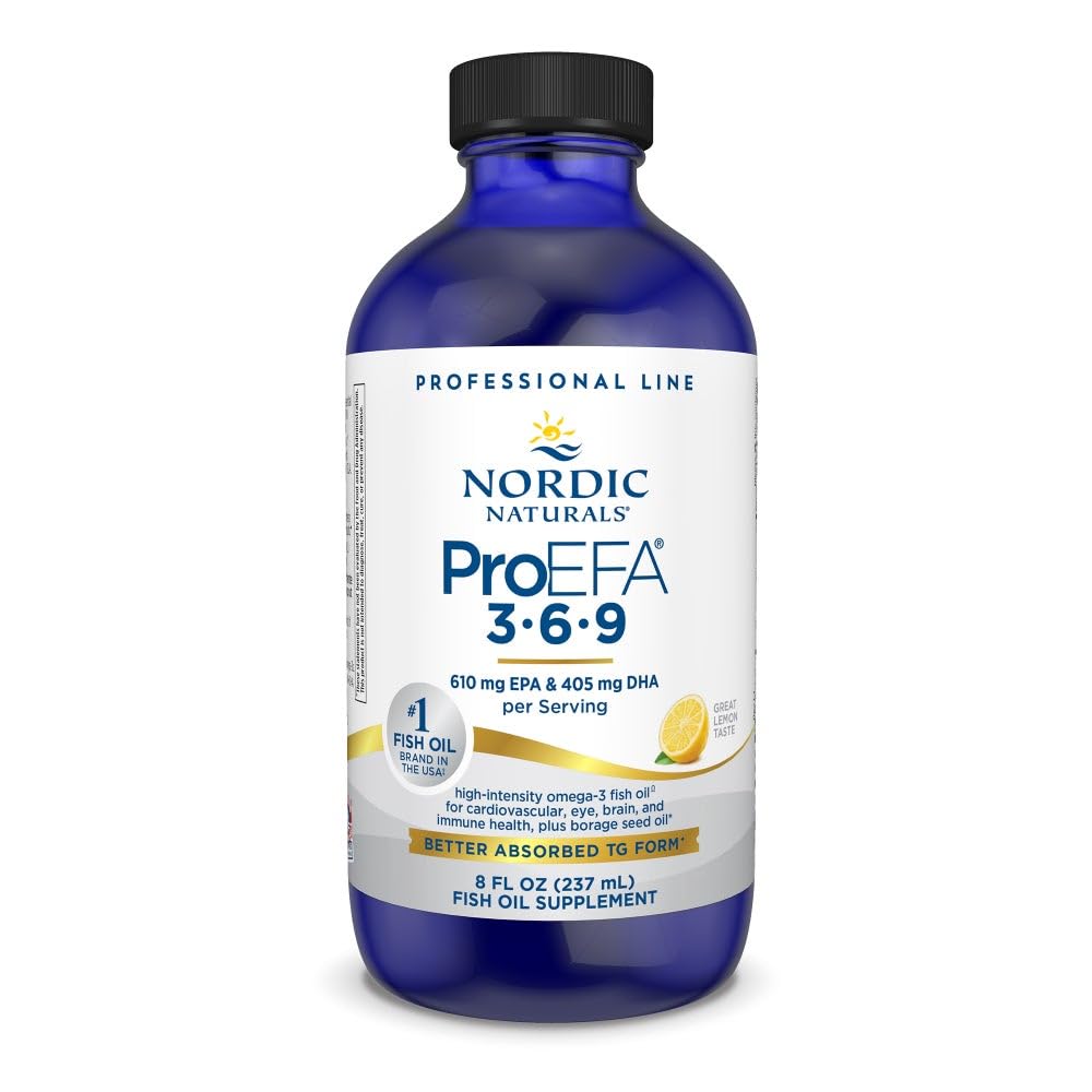 Nordic Naturals ProEFA 3-6-9, citroensmaak - 8 oz - 1270 mg Omega-3 - EPA & DHA met toegevoegde GLA - gezonde huid, cognitie, & positieve goede - niet-GMO - 48 porties
