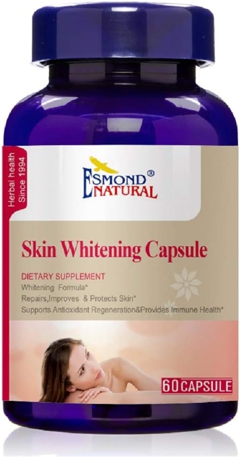 Huid whitening capsule (reparaties, verbetert en beschermt huid), GMP, natuurlijk product Assn gecertificeerd, Made in USA - 60 Capsules