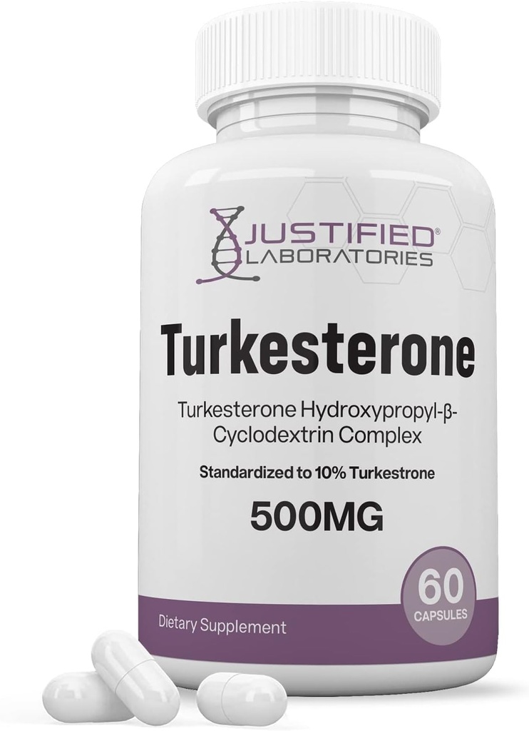 Justified Laboratories Turkesterone 500mg 10% Gestandaardiseerd Natuurlijk verhogen van uithoudingsvermogen en duurzaamheid Sterkte 60 capsules