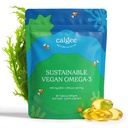 Calgee Vegan Omega 3-450mg DHA & EPA vetzuren - duurzame algenolie - plantaardige visolie alternatief - Carrageen-vrije softgels (60 Ct)