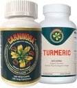 Carnivora Vegi Caps + Kurkuma Combo - Immuun systeem ondersteuning met verbetering voor gewrichten en spijsvertering (Bundel met 1 fles Vegi-Caps en 1 fles Kurkuma)