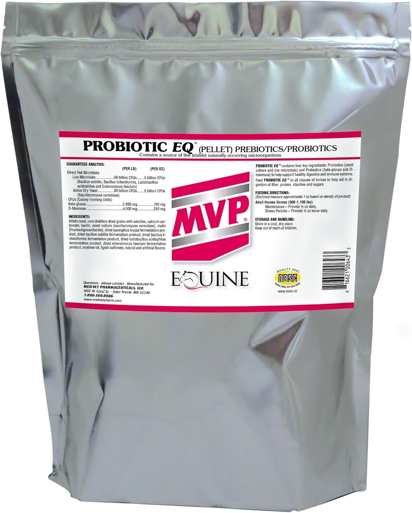 MVP Probiotische EQ (10lb) voor gezonde spijsverteringstrek en immuunfunctie bij paarden