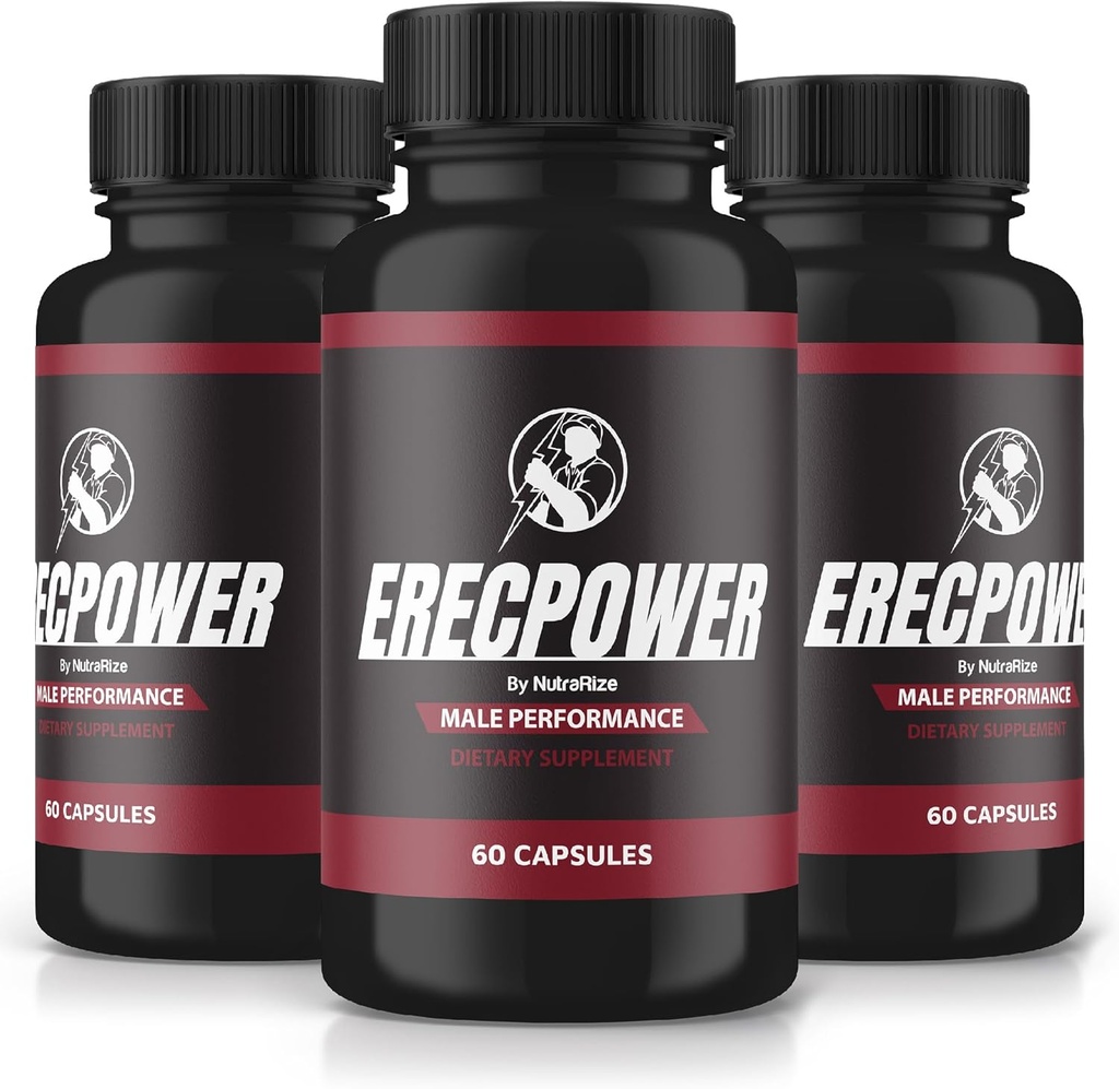 (3 Pack) ErecPower for Men, Official ErecPower Pillen, All Natural Male Supplement, Capsule to Boost Energy and General Health, Erec Power Support for Peak Performance, Vitamine, Review (180 Capsules)