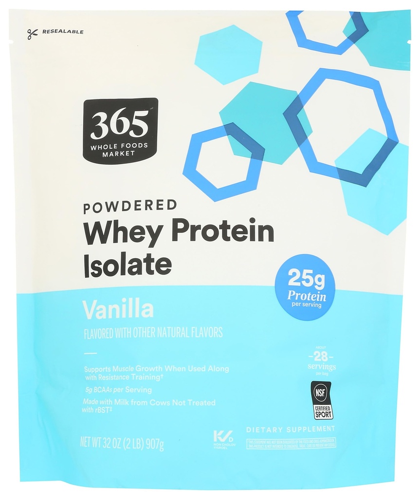 365 door Whole Foods Market, Wei Proteïne Isolaat, Vanille, 32 Ounce