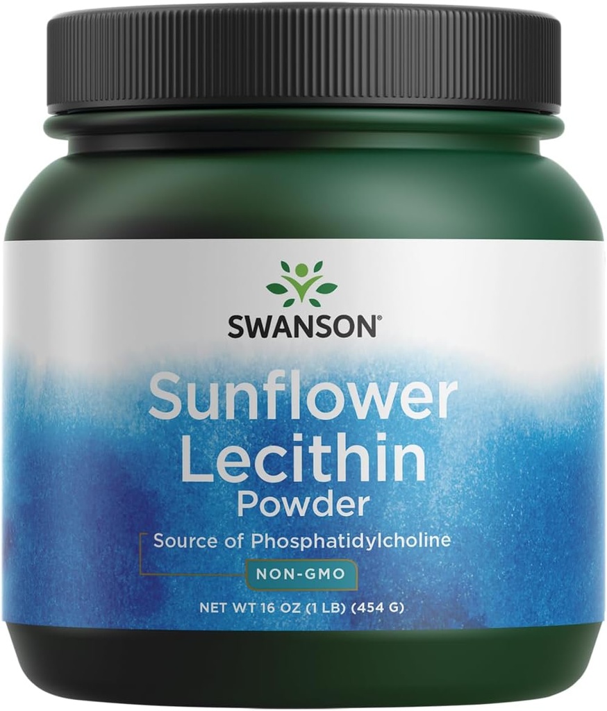 Swanson Zonnebloem Lecithin Brain Health Zenuwstelsel ondersteuning Niet-GMO Sojavrije Vegetarisch 16 oz (1lb) 454 Gram Poeder