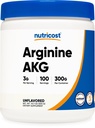 Nutricost Arginine AKG Poeder 300 Gram (AAKG) - 3G per portie & 100 porties - Pure Arginine Alpha Ketoglutaraat