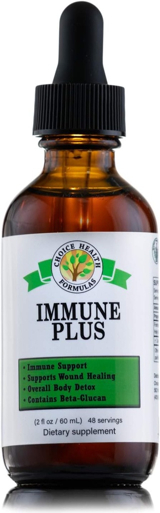Choice Health Immune Plus (2 oz) Overall Body Detox, Immunity Strength, Wound Healing & Immuun Support Booster Dietary Supplement - Veganistisch, Niet GGO en Glutenvrij