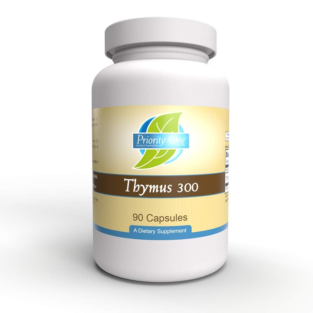 Prioriteit Eén Vitaminen Thymus 300mg 90 Capsules - Glandular- Immuun Systeem Ondersteuning