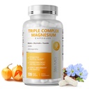 Triple Magnesium Complex - Magnesium Glycinate, Taurate & Malate Supplement met Omega3, Ashwagandha, GABA voor Slaap, Hersen Hart & Muscle Ondersteuning - Hoge Absorptie en Voorzichtig, Veganistisch, 120 Capsules