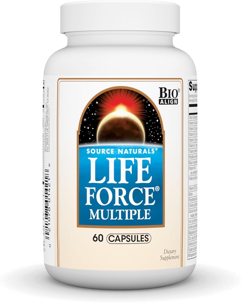 Source Naturals Life Force Multiple Daily Multivitamin High Potency Essential Vitamins, Minerals, Antioxidants & Nutrients - Energy & Immune Boost* - 60 Capsules