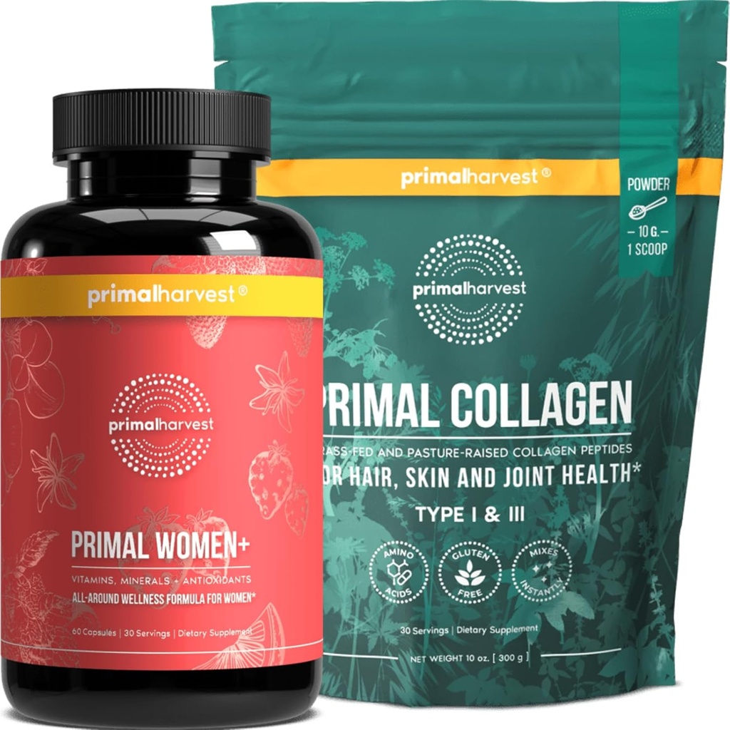 Primaire oogst Multivitamine & Collageen poedersupplementen voor vrouwen, bundel