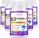 ZELSO (5 Pack) K3 Mineraal gewichtsverlies pillen voor vrouwen en mannen, K3 Mineraal pillen - K3 Zout Mineraal, Vitamine + K3 Capsules supplement voor Keto gewichtsverlies - 5 maanden levering