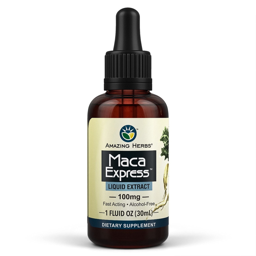 Verbazingwekkende kruiden Maca Express Liquid Extract - Peruaanse Maca Extract, bevordert uithoudingsvermogen, energie, endurance, & Mental Clairity - 1 Fl Oz