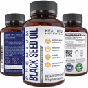 Premium Black Cumin Seed Oil Capsules - Virgin Cold Pressed Nigella Sativa Black Seed Oil Pills - Immune Support Supplement - Omega 3 6 9 Vitamin E Blackseed for Nails Hair Skin 1000 mg p/Serving