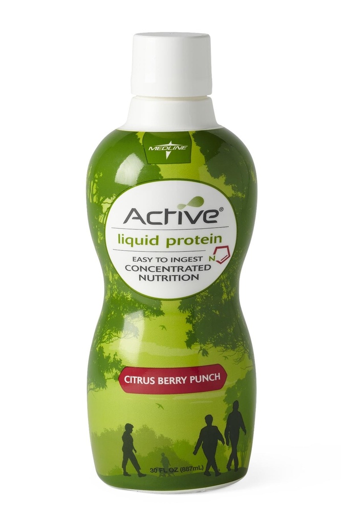 Medline Active Liquid Protein, Citrus Berry Punch, 30-oz, 15-g proteïne (verpakking van 4)