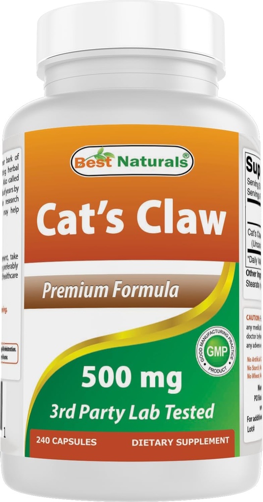 Best Naturals Cat's Claw Capsule, 500 mg, 240 Tellen