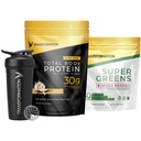 Transformatie Vanille Proteïne Poeder, Super Greens Superfood Groen Juice Poeder en Performance Insulated Shaker Bottle