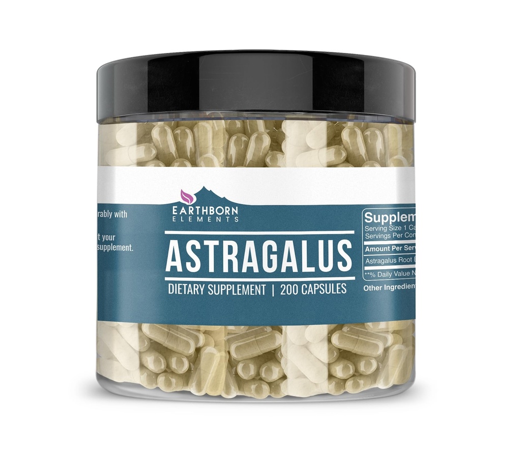 Earthborn Elements Astragalus Extract 200 Capsules, Pure & Onverdund, Geen Additieven