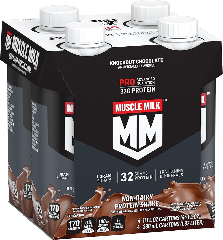 Muscle Milk Pro Series Proteïne Shake, Knockout Chocolate, 4 Tellen